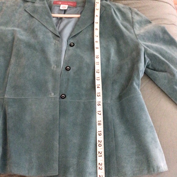 Anne Klein Blue Suede jacket-Size L - Picture 8 of 10